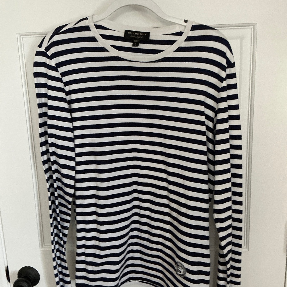 Burberry Striped CREW neck T Shirt Large Men’s